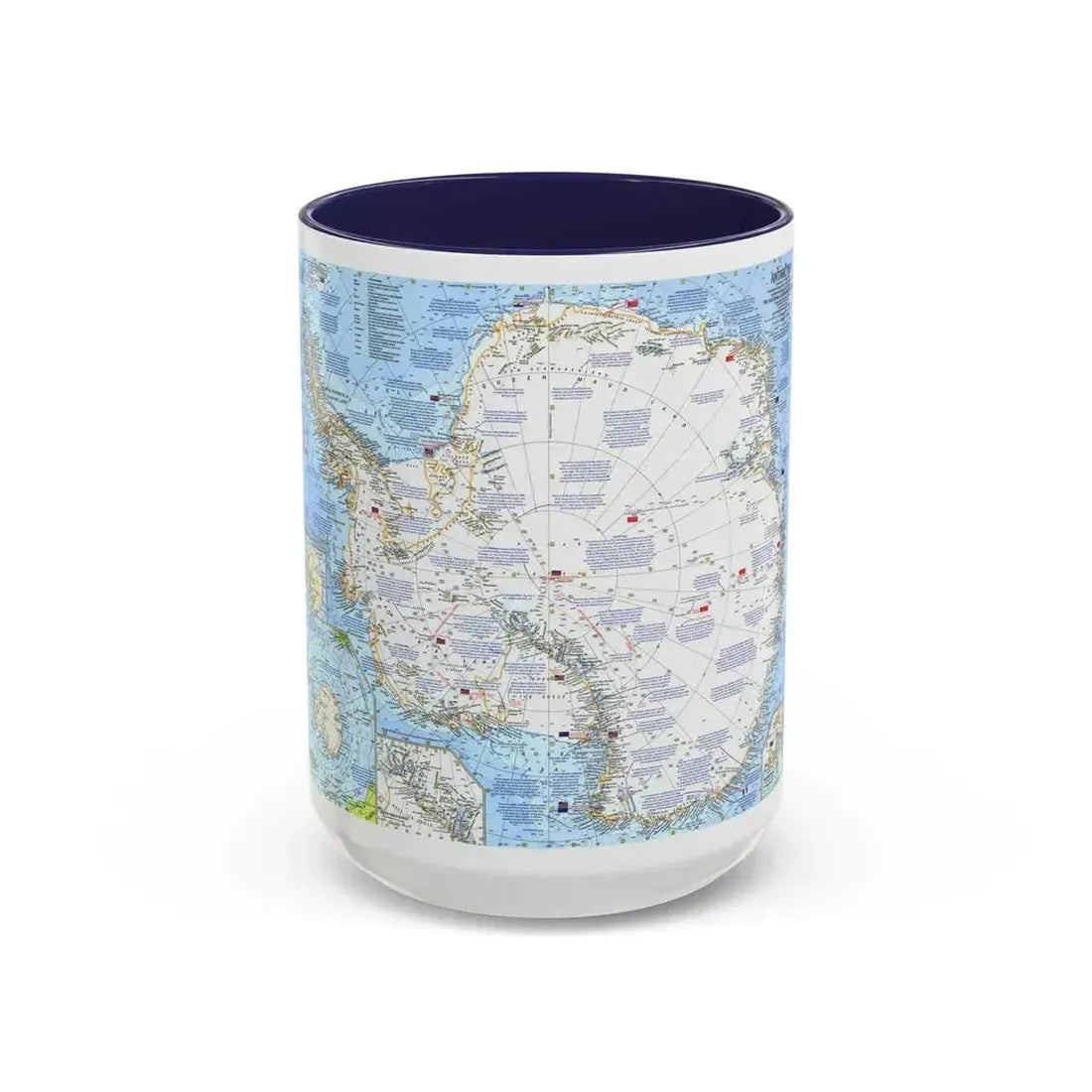 Antarctica (1963) (Map) Accent Coffee Mug 15oz Navy - Go Mug Yourself