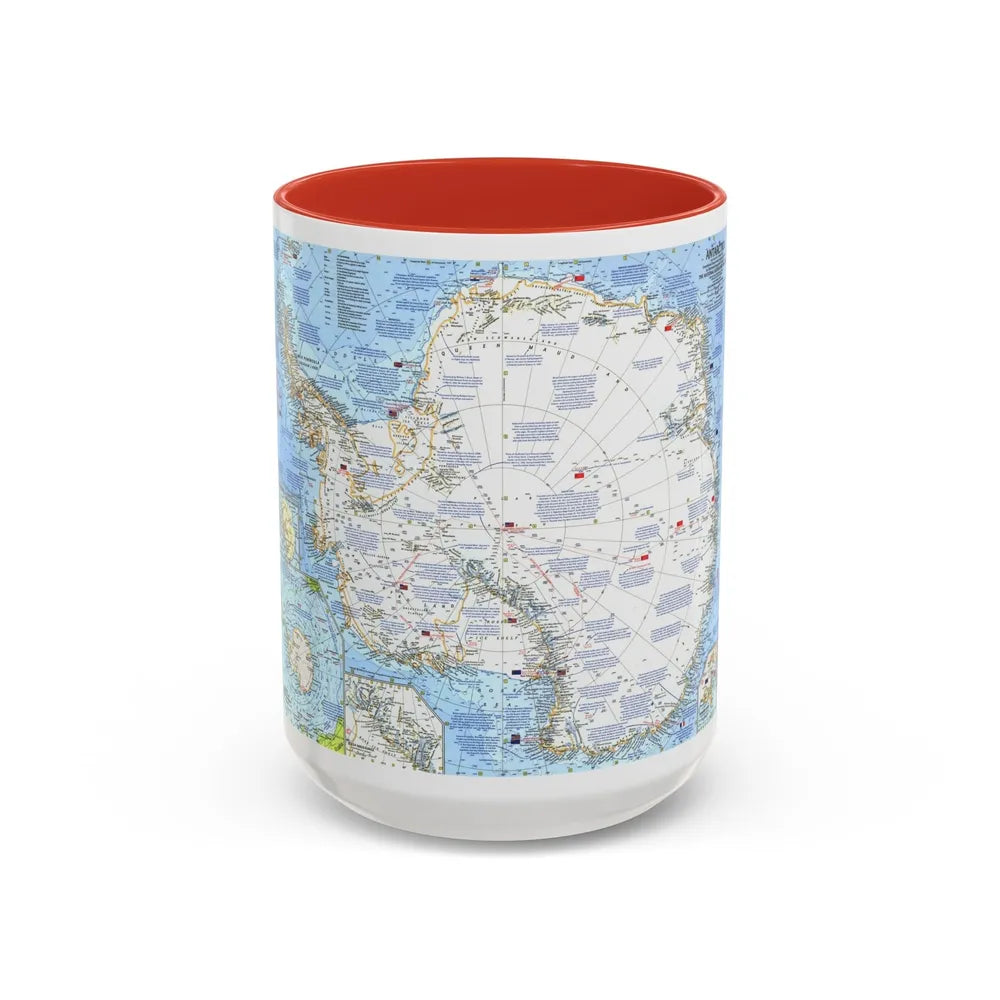 Antarctica (1963) (Map) Accent Coffee Mug-15oz-Red-Go Mug Yourself