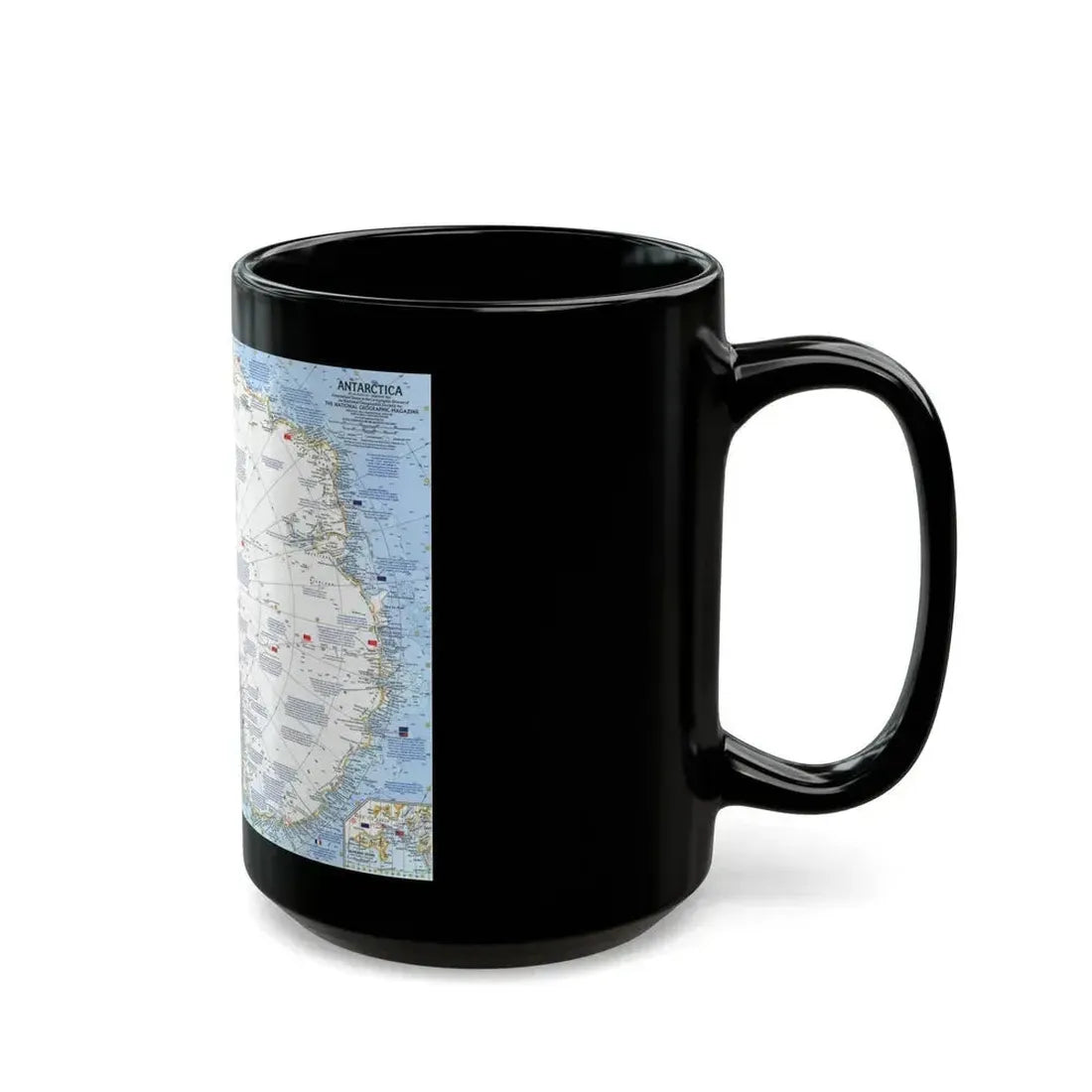 Antarctica (1963) (Map) Black Coffee Mug - Go Mug Yourself