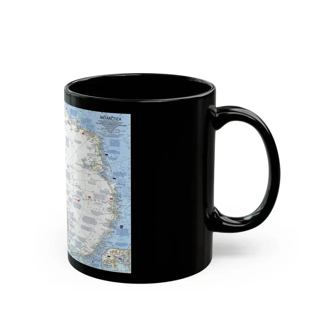 Antarctica (1963) (Map) Black Coffee Mug - Go Mug Yourself
