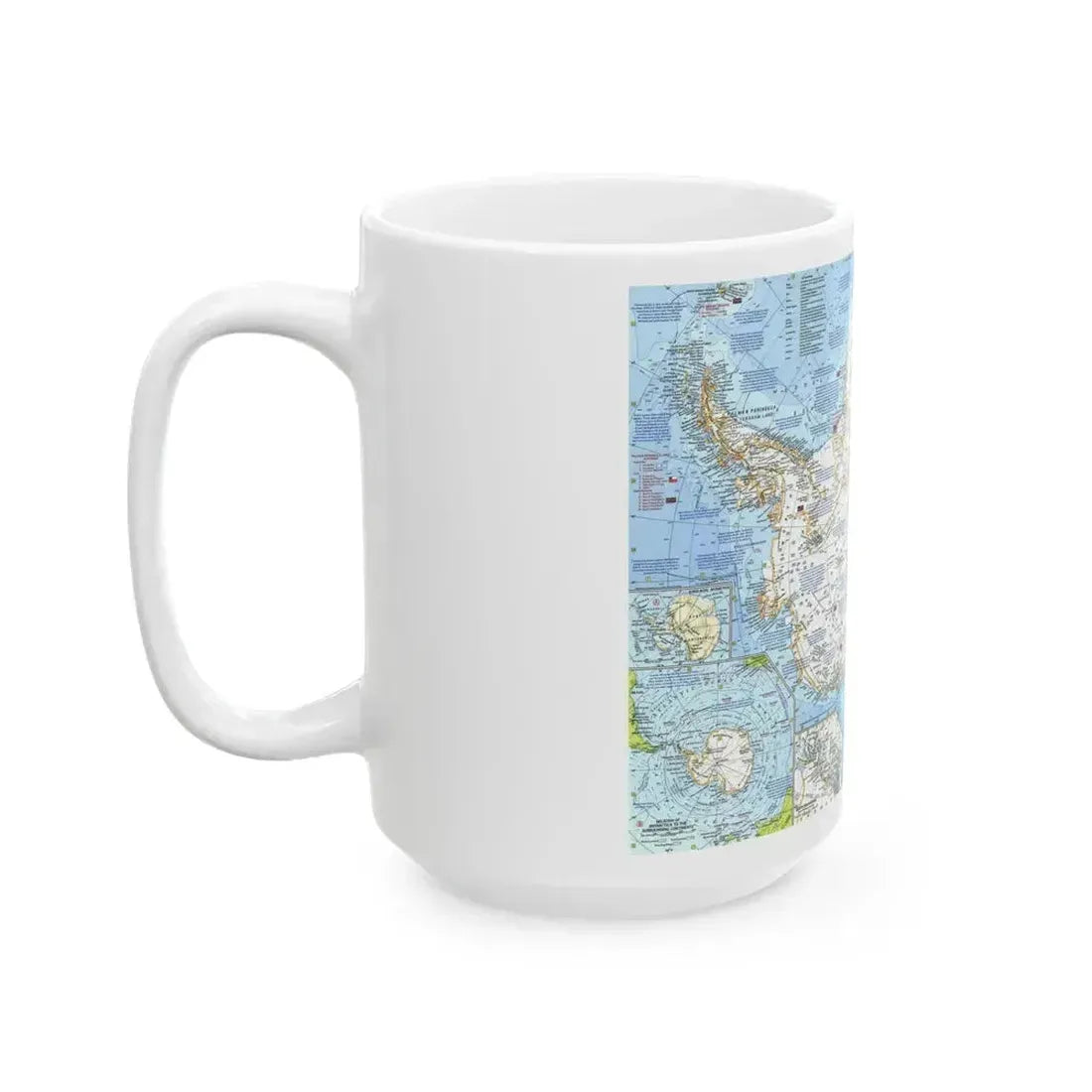Antarctica (1963) (Map) White Coffee Mug - Go Mug Yourself