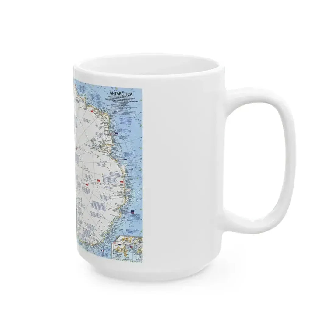 Antarctica (1963) (Map) White Coffee Mug - Go Mug Yourself