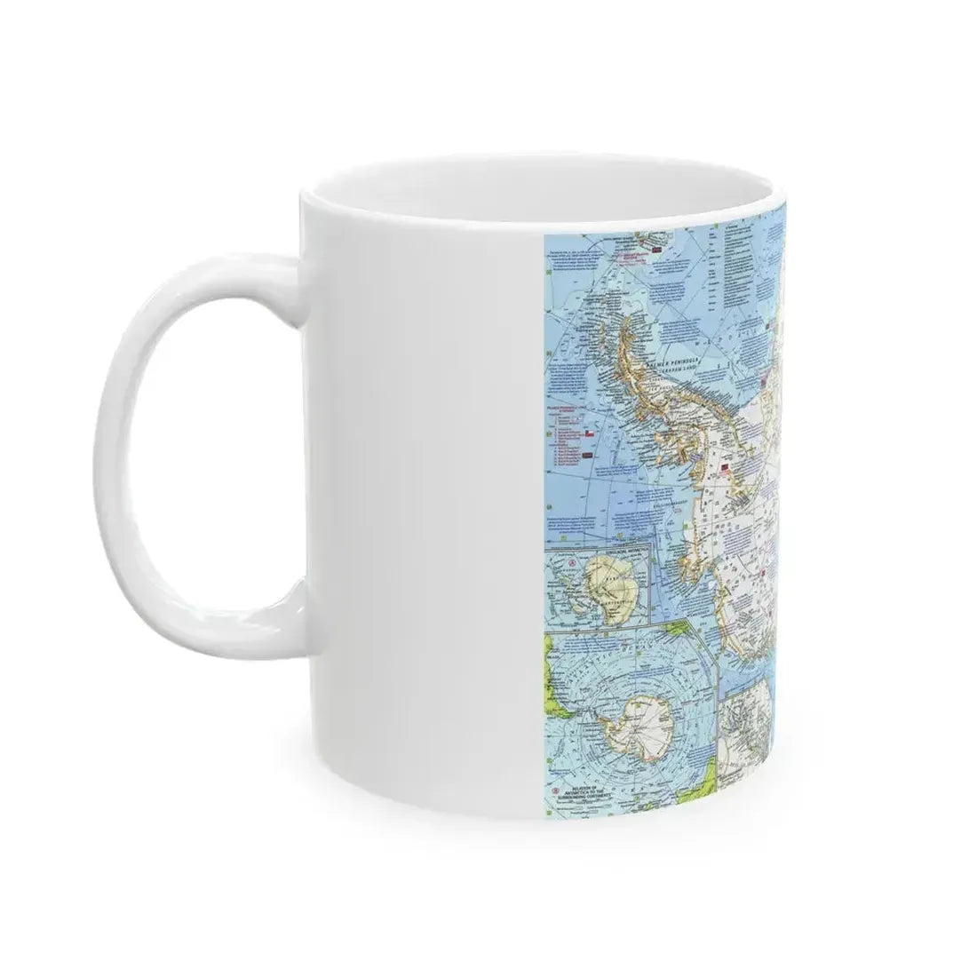 Antarctica (1963) (Map) White Coffee Mug - Go Mug Yourself
