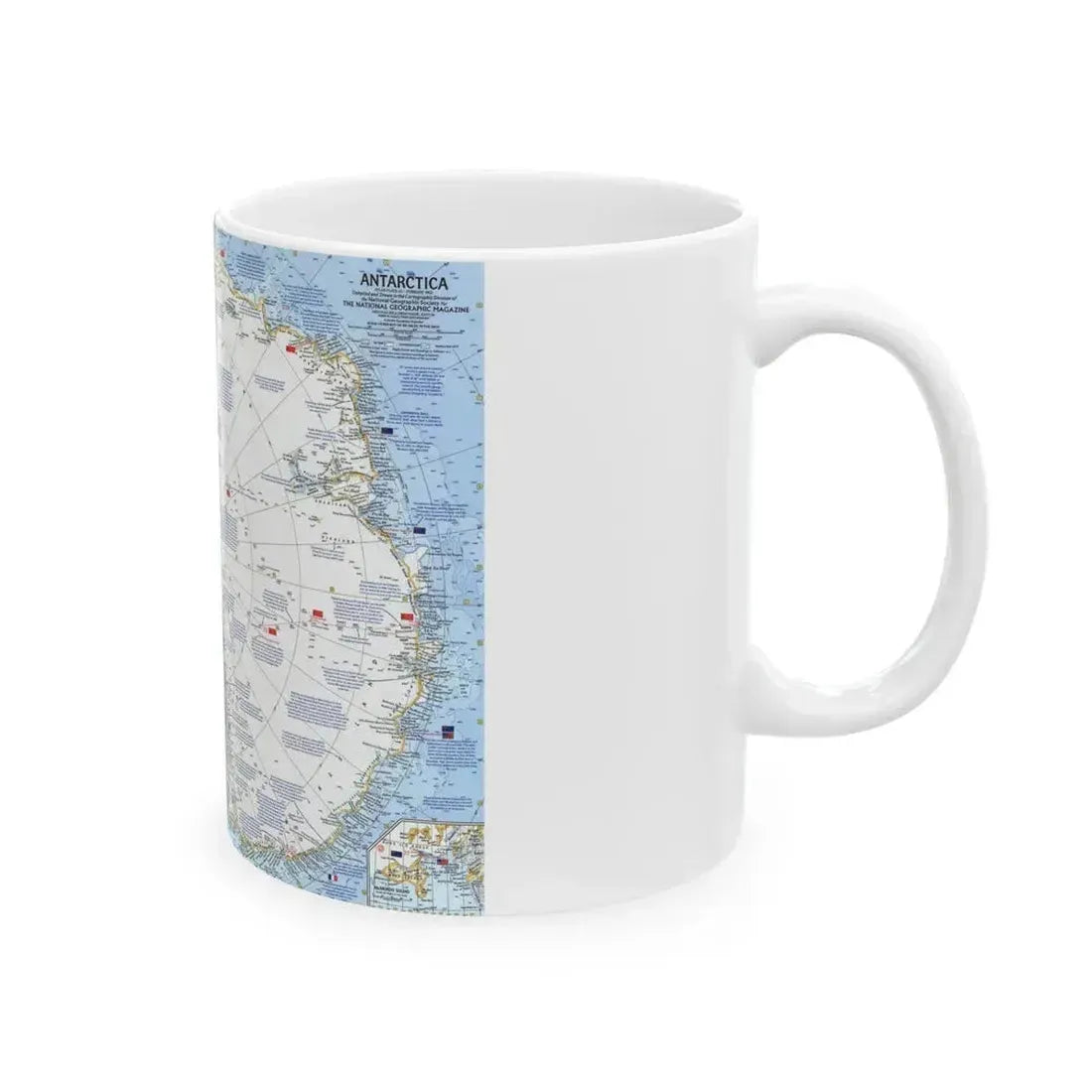 Antarctica (1963) (Map) White Coffee Mug - Go Mug Yourself