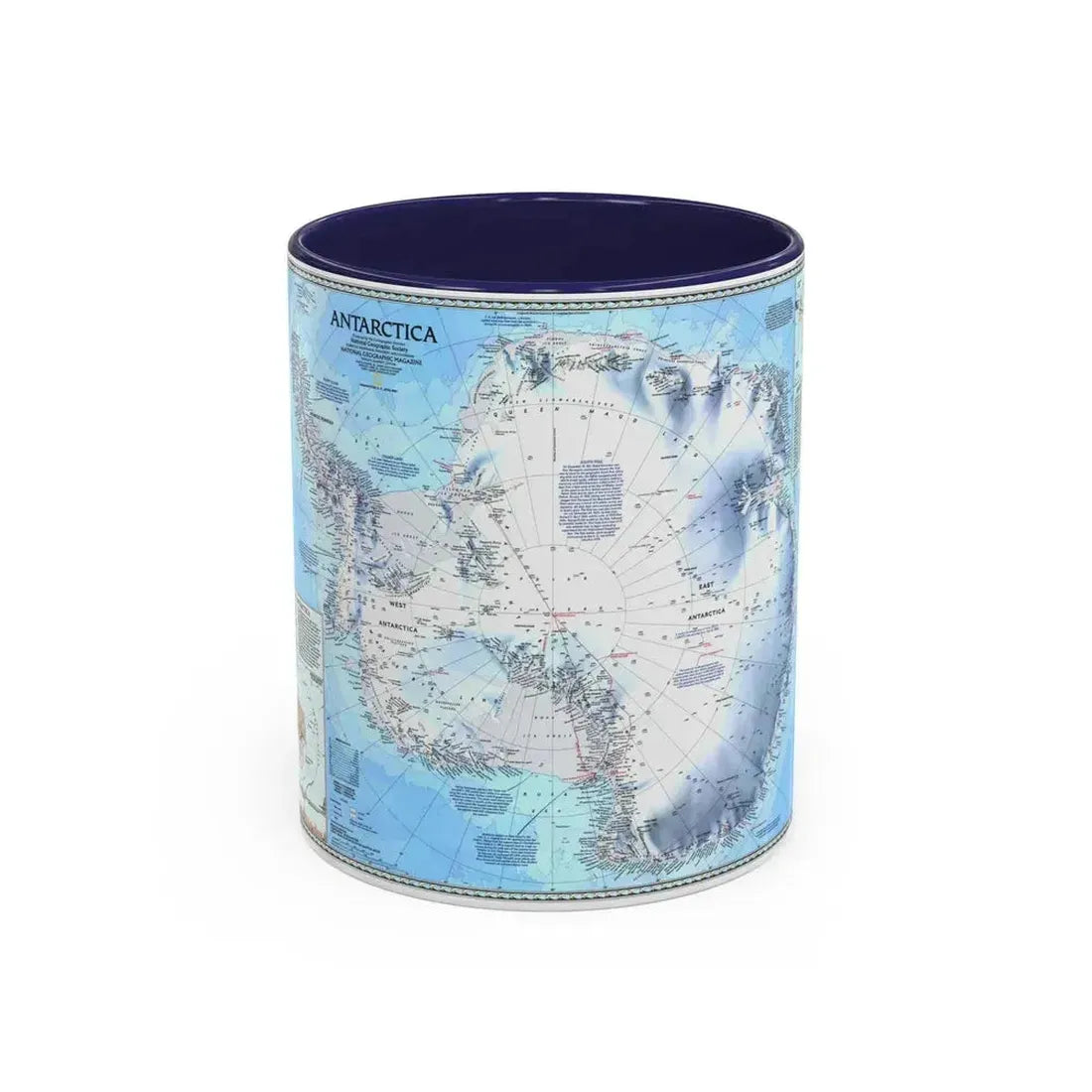 Antarctica (1987) (Map) Accent Coffee Mug 11oz Navy - Go Mug Yourself
