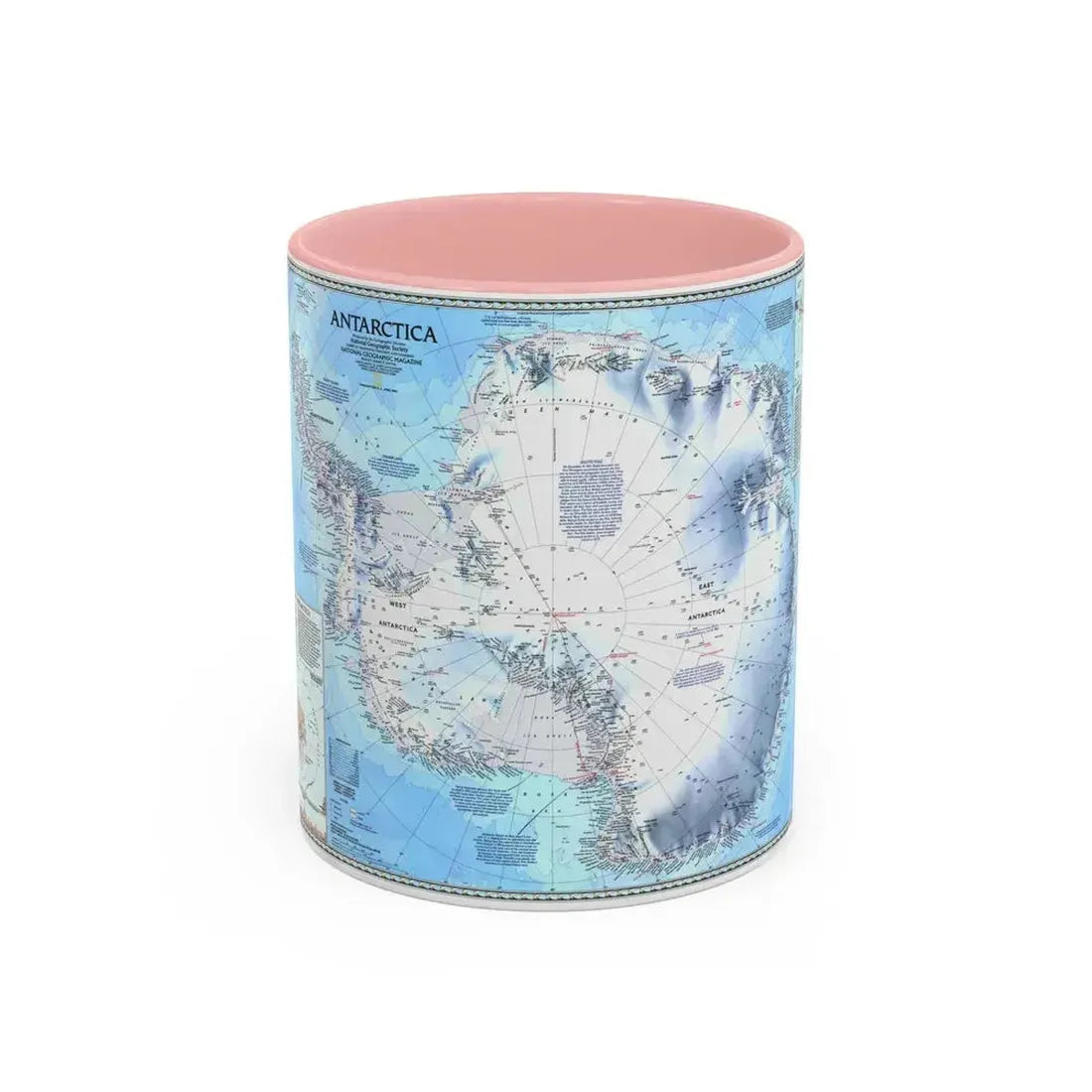 Antarctica (1987) (Map) Accent Coffee Mug 11oz Pink - Go Mug Yourself