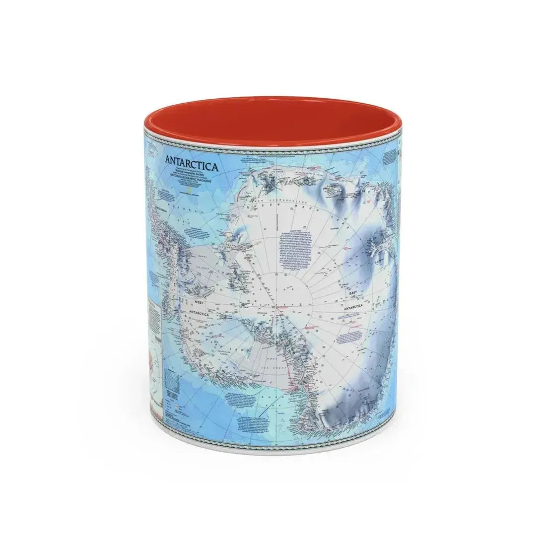 Antarctica (1987) (Map) Accent Coffee Mug 11oz Red - Go Mug Yourself