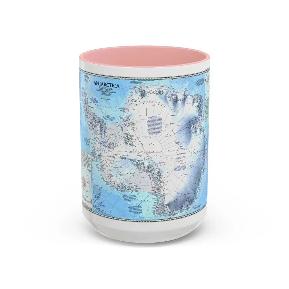 Antarctica (1987) (Map) Accent Coffee Mug 15oz Pink - Go Mug Yourself