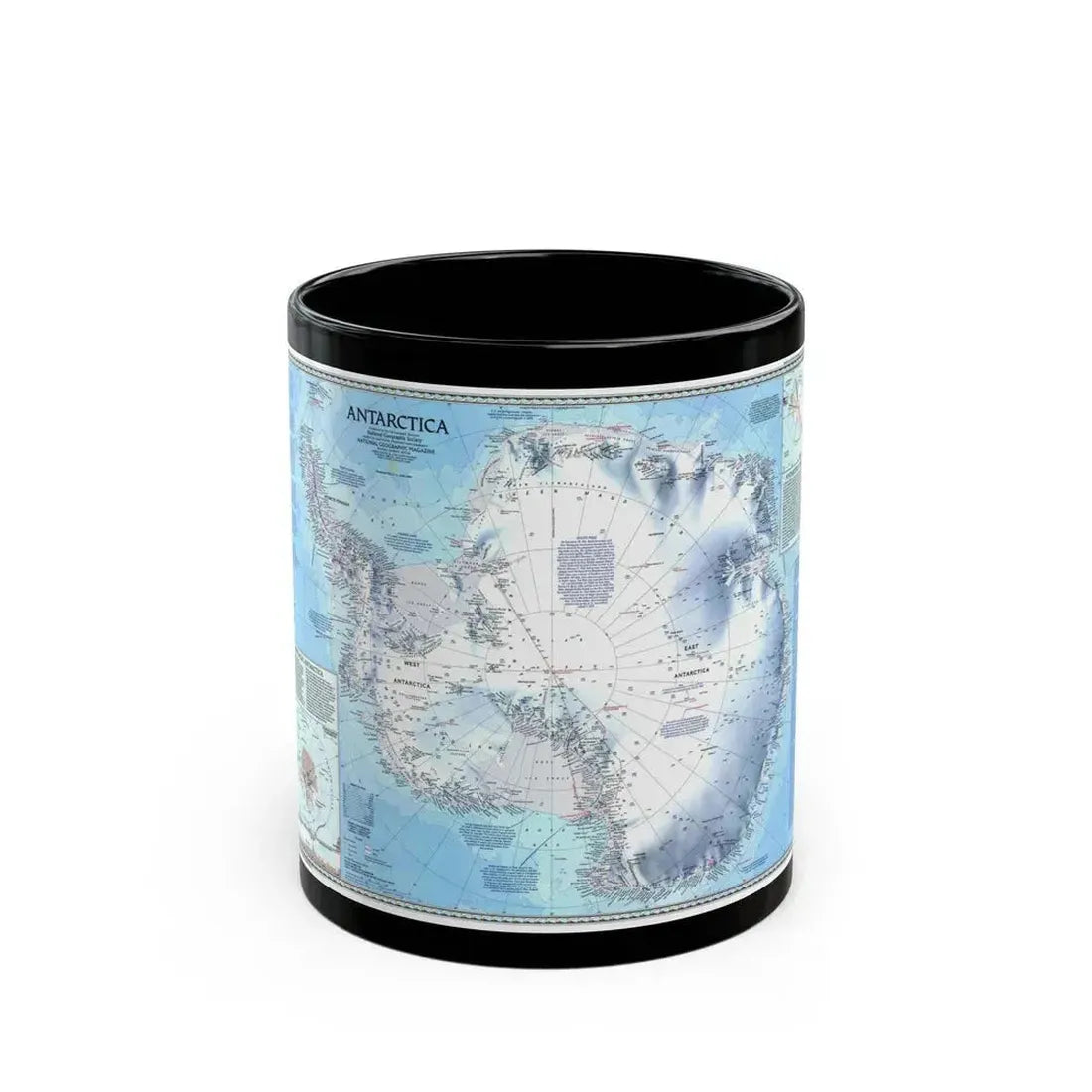 Antarctica (1987) (Map) Black Coffee Mug 11oz - Go Mug Yourself
