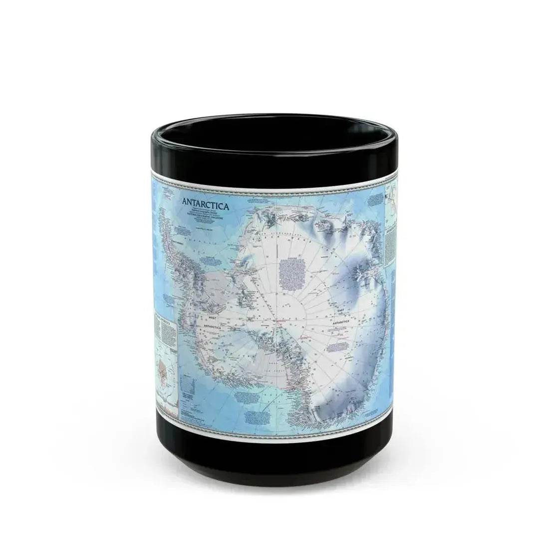 Antarctica (1987) (Map) Black Coffee Mug 15oz - Go Mug Yourself