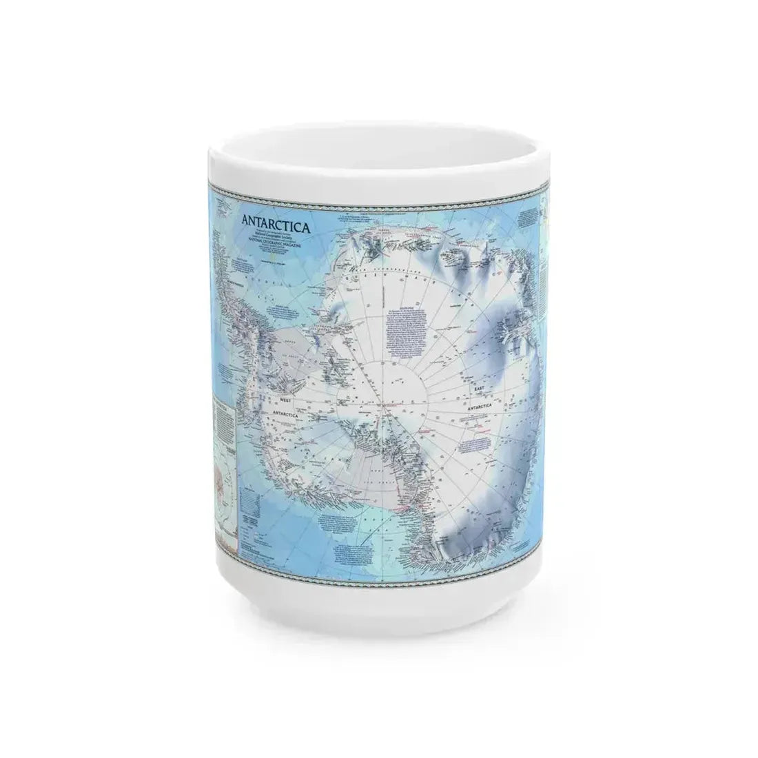 Antarctica (1987) (Map) White Coffee Mug 15oz - Go Mug Yourself