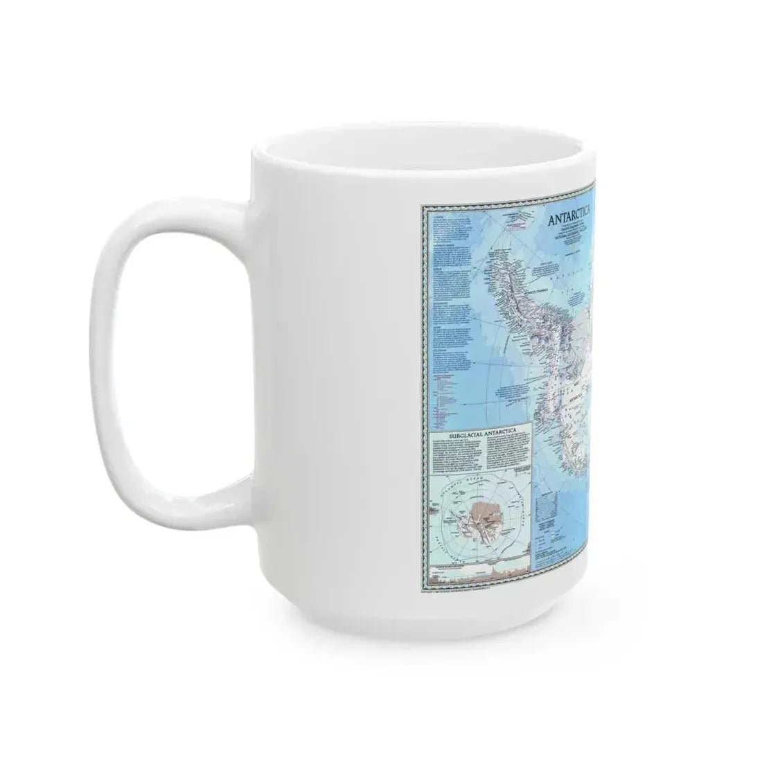 Antarctica (1987) (Map) White Coffee Mug - Go Mug Yourself