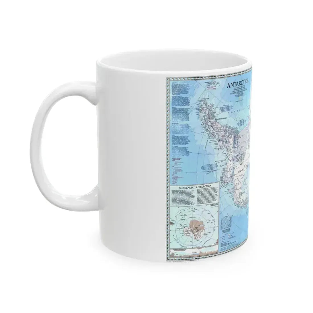 Antarctica (1987) (Map) White Coffee Mug - Go Mug Yourself