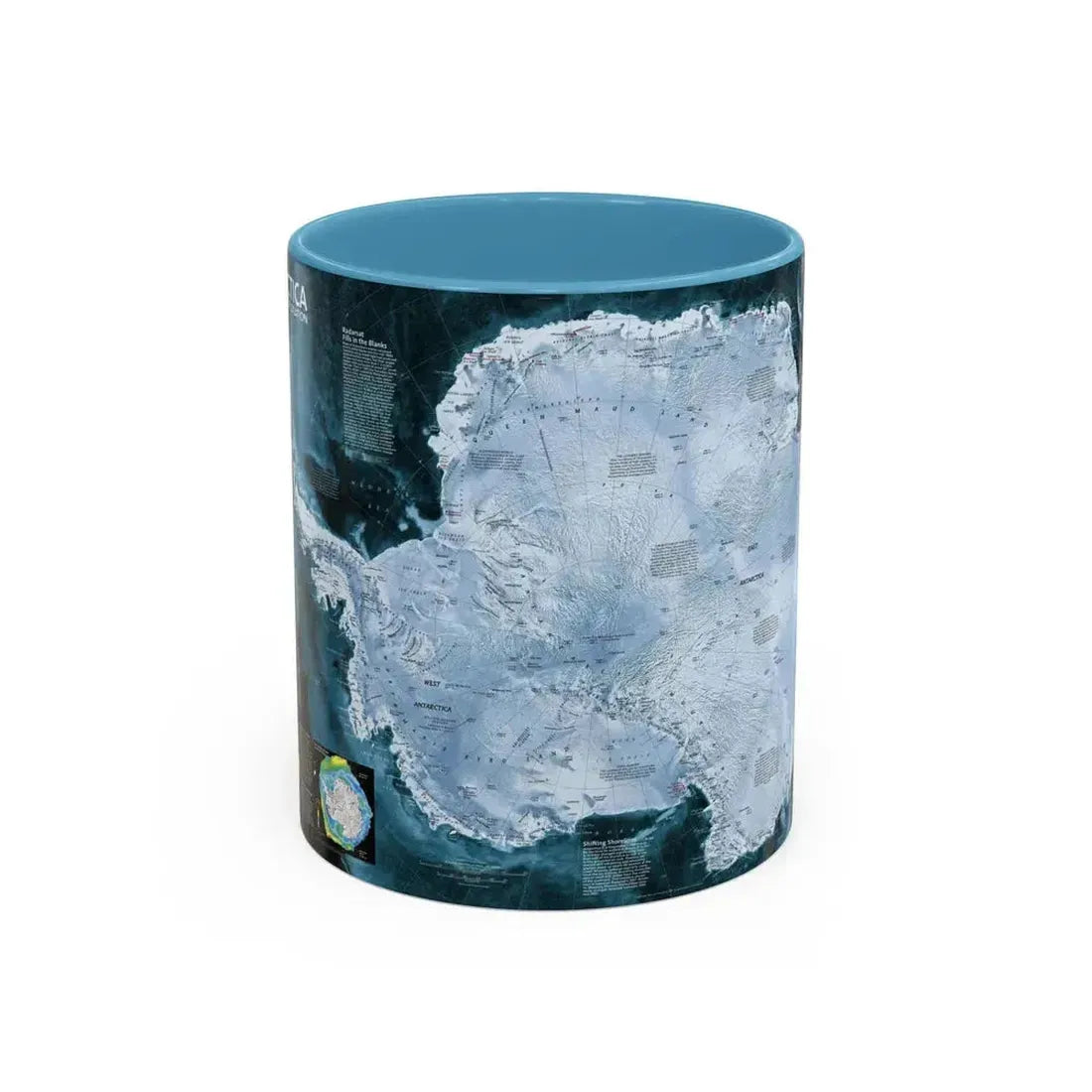 Antarctica (2002) (Map) Accent Coffee Mug 11oz Light Blue - Go Mug Yourself