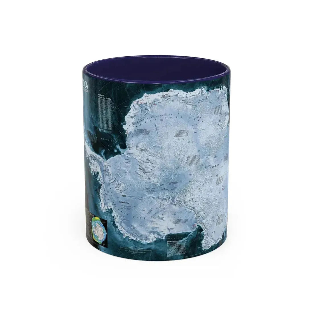 Antarctica (2002) (Map) Accent Coffee Mug 11oz Navy - Go Mug Yourself