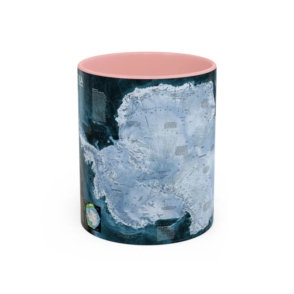 Antarctica (2002) (Map) Accent Coffee Mug-11oz-Pink-Go Mug Yourself