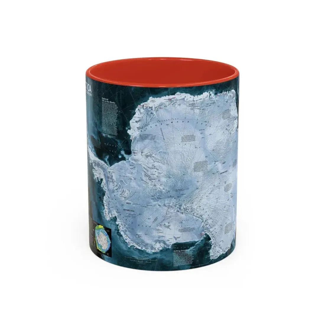 Antarctica (2002) (Map) Accent Coffee Mug 11oz Red - Go Mug Yourself