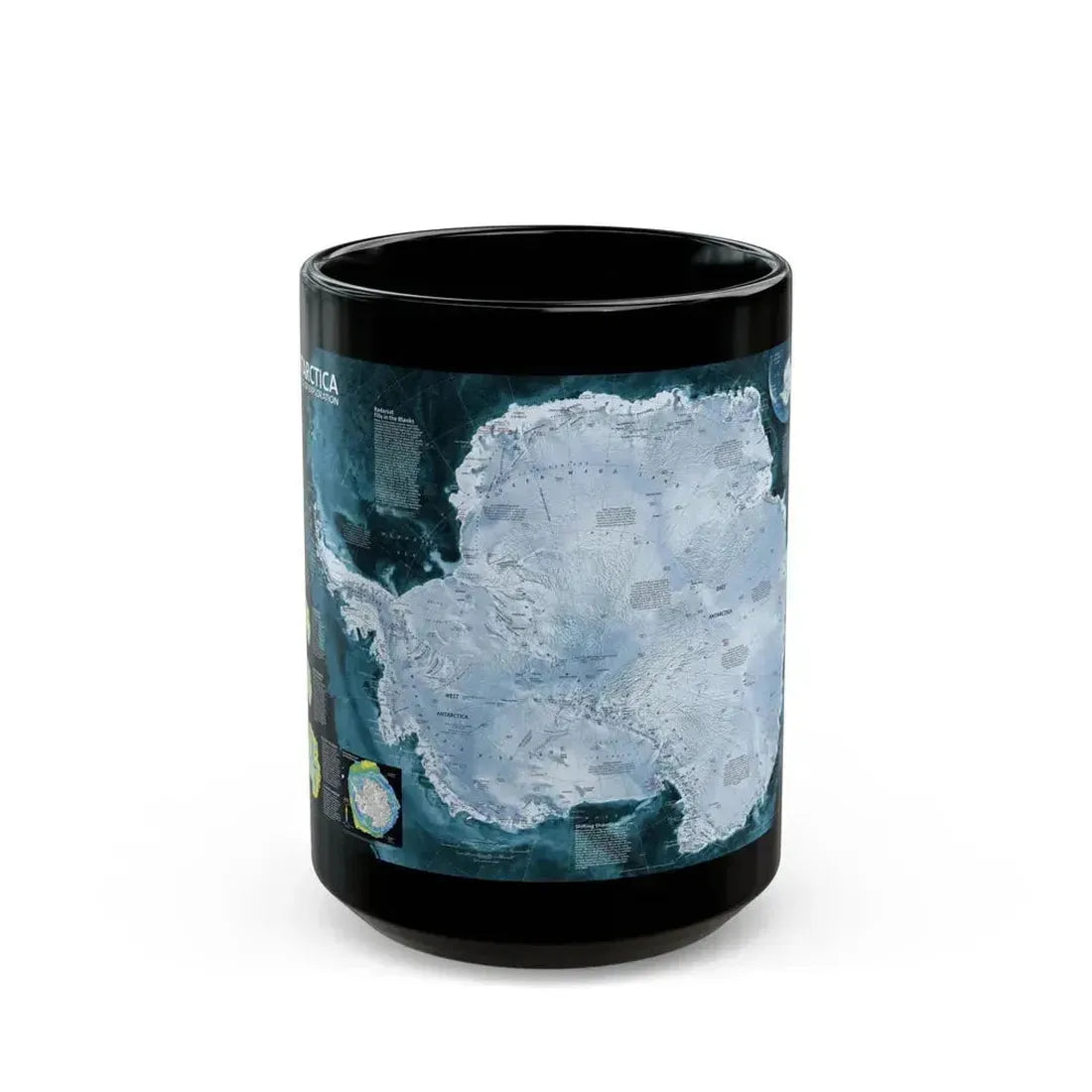 Antarctica (2002) (Map) Black Coffee Mug 15oz - Go Mug Yourself