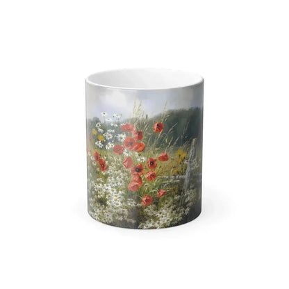 Anthonore Christensen (1849-1926) Poppies and Daisies - Oil on Canvas 1903 - Color Changing Mug 11oz 11oz - Go Mug Yourself