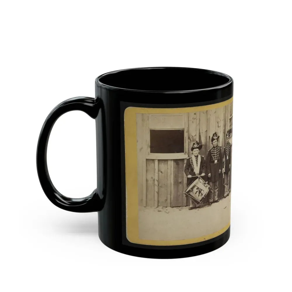 Anthony's Stereoscopic Views. No. 1471, Three Drummer Boys (Now At Ft. Hamilton) Who Have Been In 9 Battles Of The Rebellion (U.S. Civil War) Black Coffee Mug - Go Mug Yourself