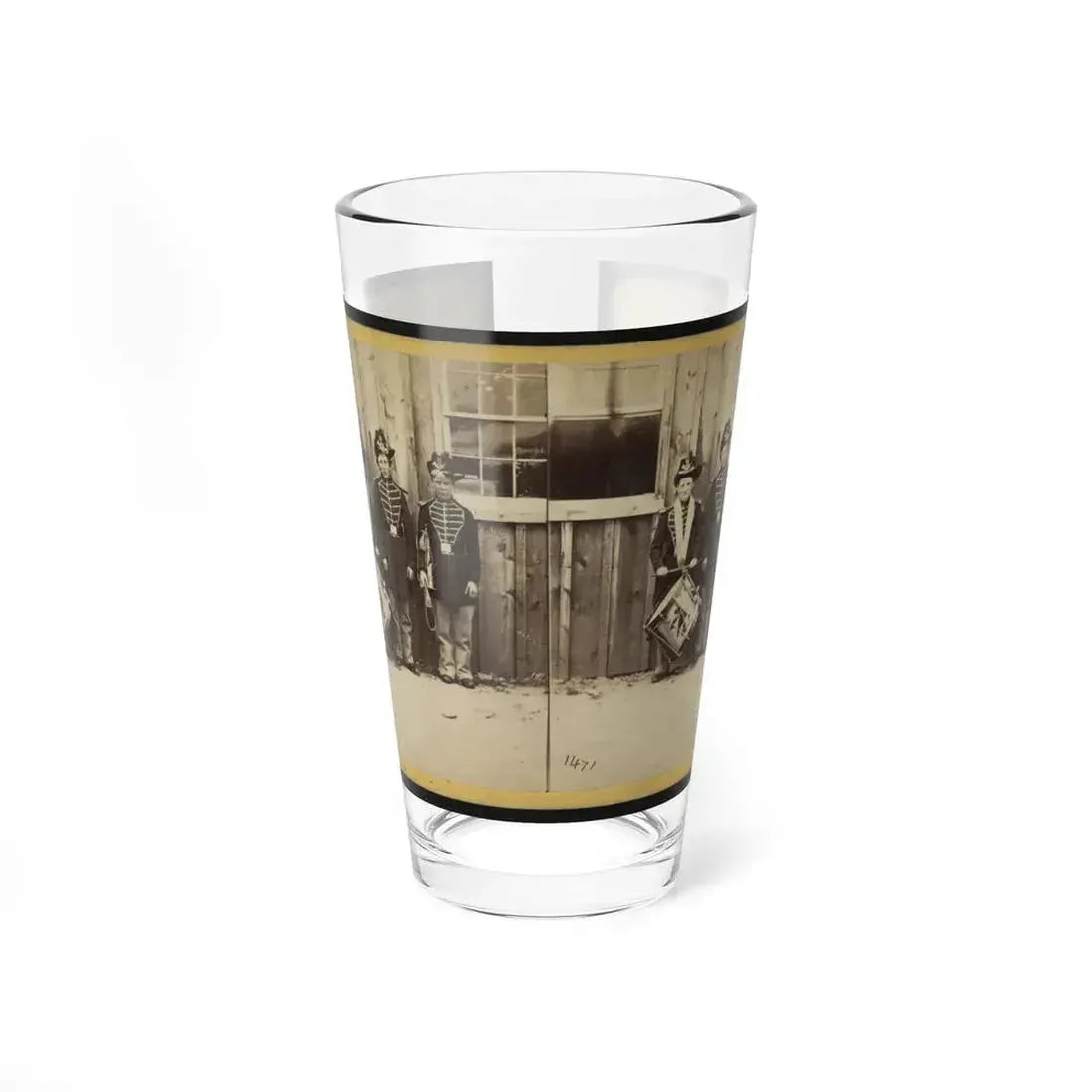 Anthony's Stereoscopic Views. No. 1471, Three Drummer Boys (Now At Ft. Hamilton) Who Have Been In 9 Battles Of The Rebellion (U.S. Civil War) Pint Glass 16oz 16oz - Go Mug Yourself