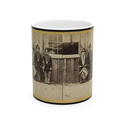 Anthony's Stereoscopic Views. No. 1471, Three Drummer Boys (Now At Ft. Hamilton) Who Have Been In 9 Battles Of The Rebellion (U.S. Civil War) White Coffee Mug 11oz - Go Mug Yourself