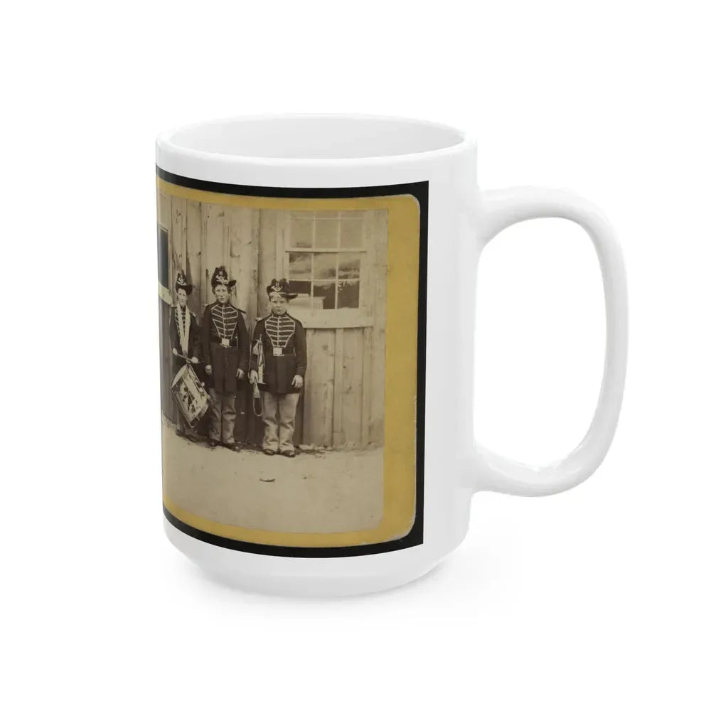 Anthony's Stereoscopic Views. No. 1471, Three Drummer Boys (Now At Ft. Hamilton) Who Have Been In 9 Battles Of The Rebellion (U.S. Civil War) White Coffee Mug - Go Mug Yourself
