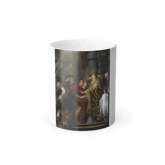 Anthony van Dyck (1599-1641) Saint Ambrose barring Theodosius I from Milan Cathedral - Oil on Canvas c16-0 - Color Changing Mug 11oz 11oz - Go Mug Yourself