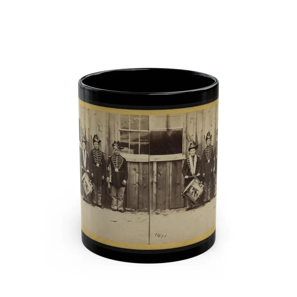 Anthony's Stereoscopic Views. No. 1471, Three Drummer Boys (Now At Ft. Hamilton) Who Have Been In 9 Battles Of The Rebellion (U.S. Civil War) Black Coffee Mug-11oz-Go Mug Yourself