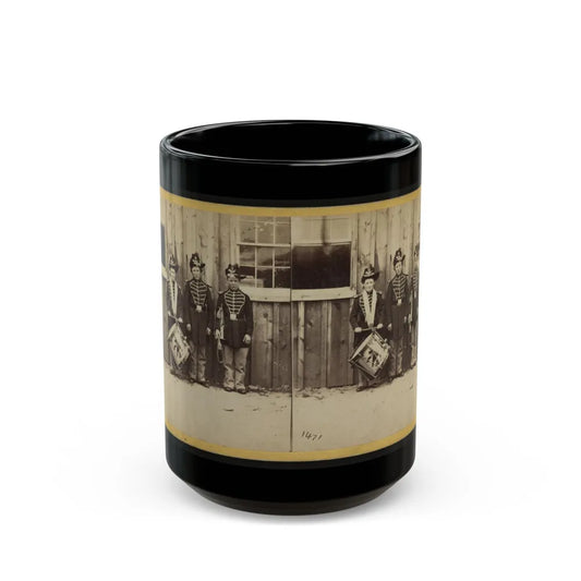 Anthony's Stereoscopic Views. No. 1471, Three Drummer Boys (Now At Ft. Hamilton) Who Have Been In 9 Battles Of The Rebellion (U.S. Civil War) Black Coffee Mug-15oz-Go Mug Yourself