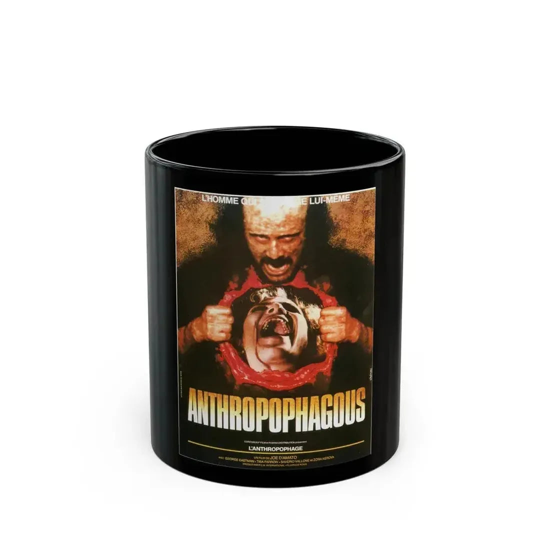 ANTHROPOPHAGOUS 1980 Movie Poster - Black Coffee Mug 11oz - Go Mug Yourself