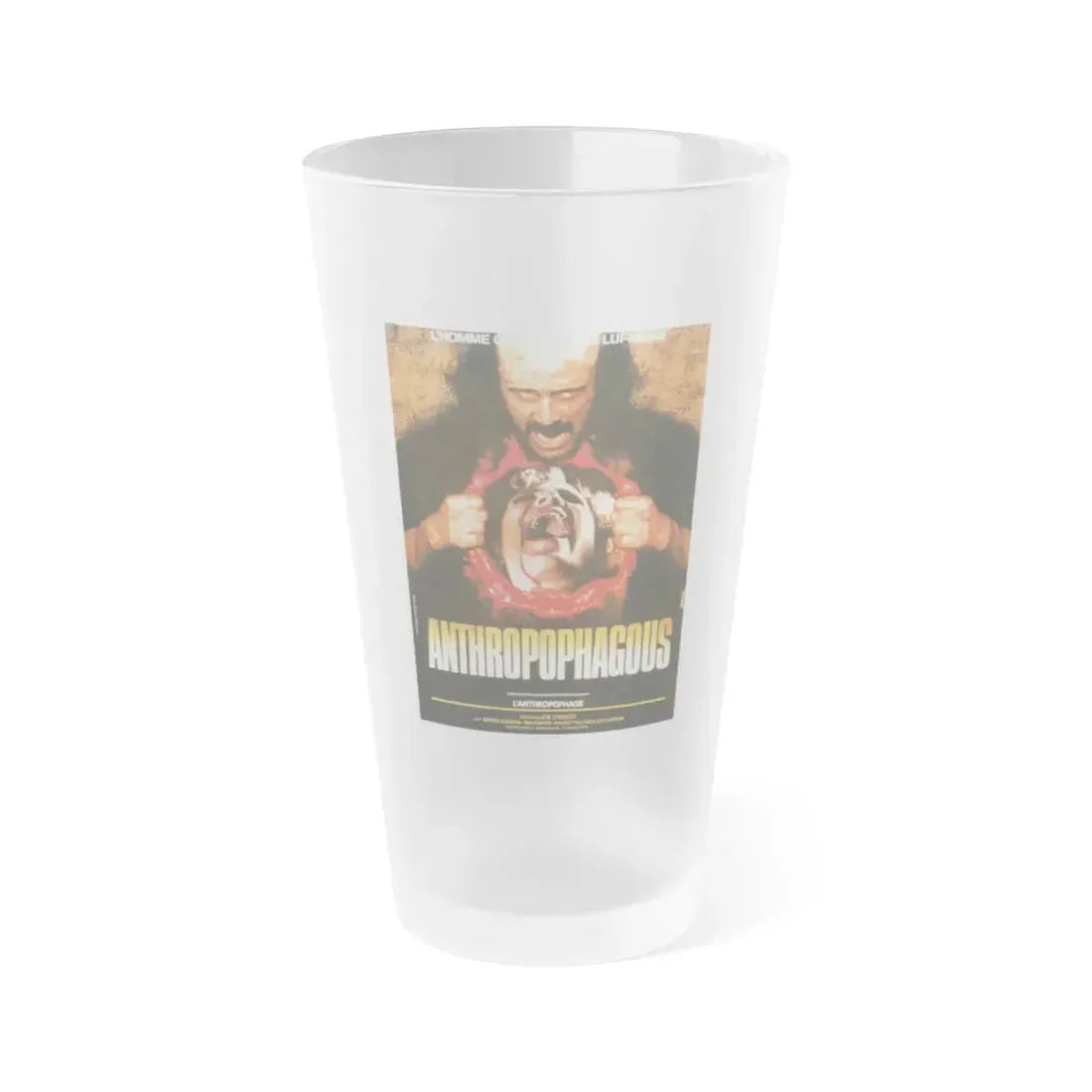 ANTHROPOPHAGOUS 1980 Movie Poster - Frosted Pint Glass 16oz Default Title - Go Mug Yourself