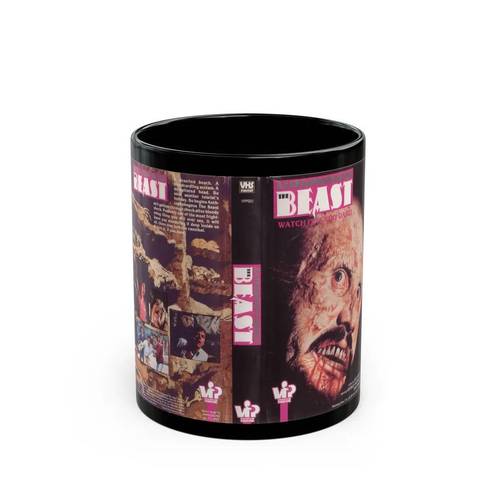 ANTHROPOPHAGOUS THE BEAST (VHS COVER) - Black Coffee Mug-11oz-Go Mug Yourself