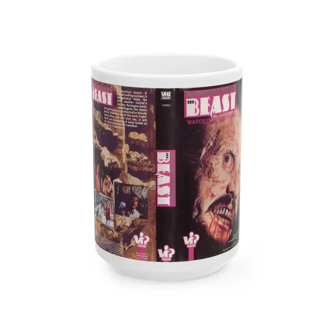 ANTHROPOPHAGOUS THE BEAST (VHS COVER) - White Coffee Mug 15oz - Go Mug Yourself