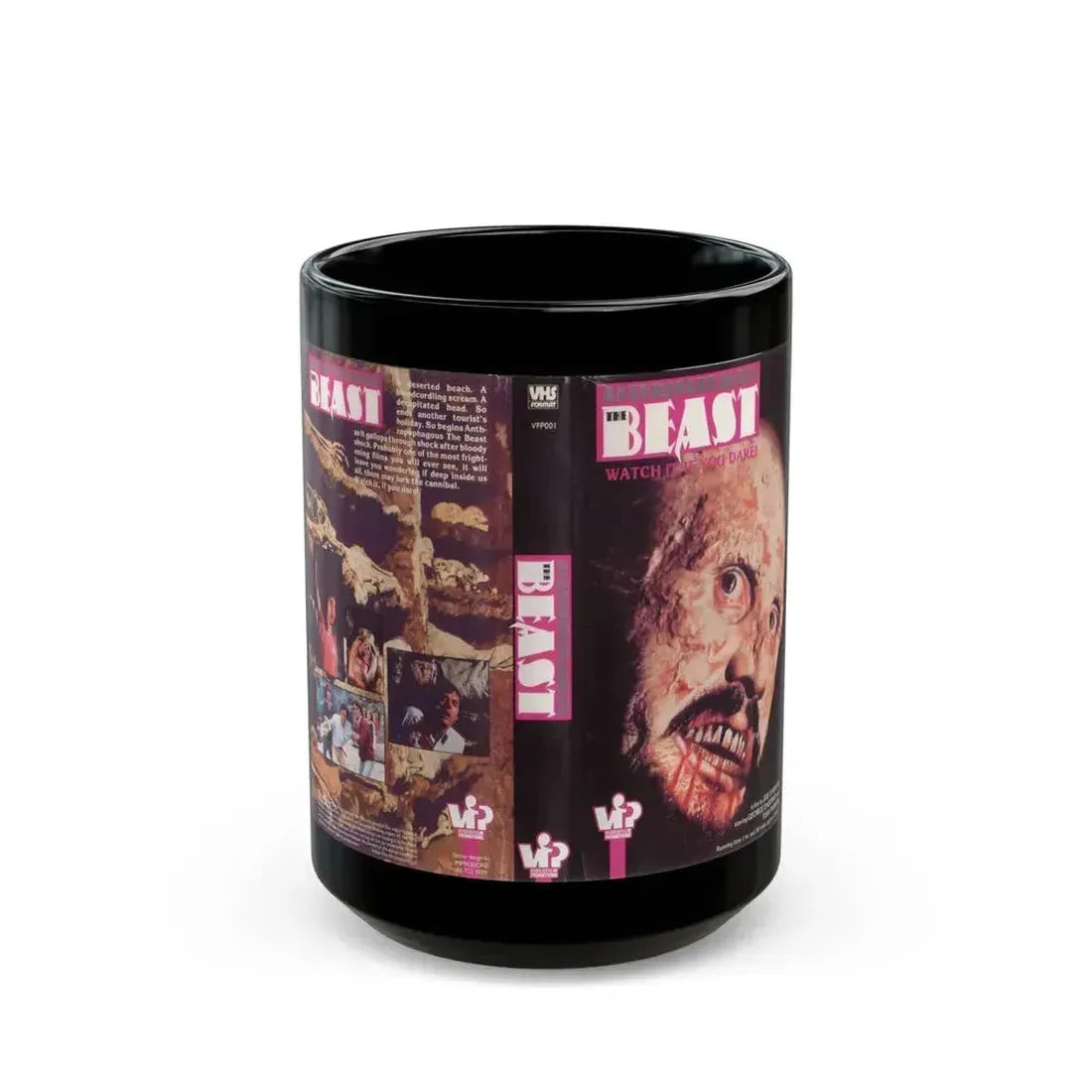 ANTHROPOPHAGOUS THE BEAST VIP (VHS COVER) - Black Coffee Mug 15oz - Go Mug Yourself