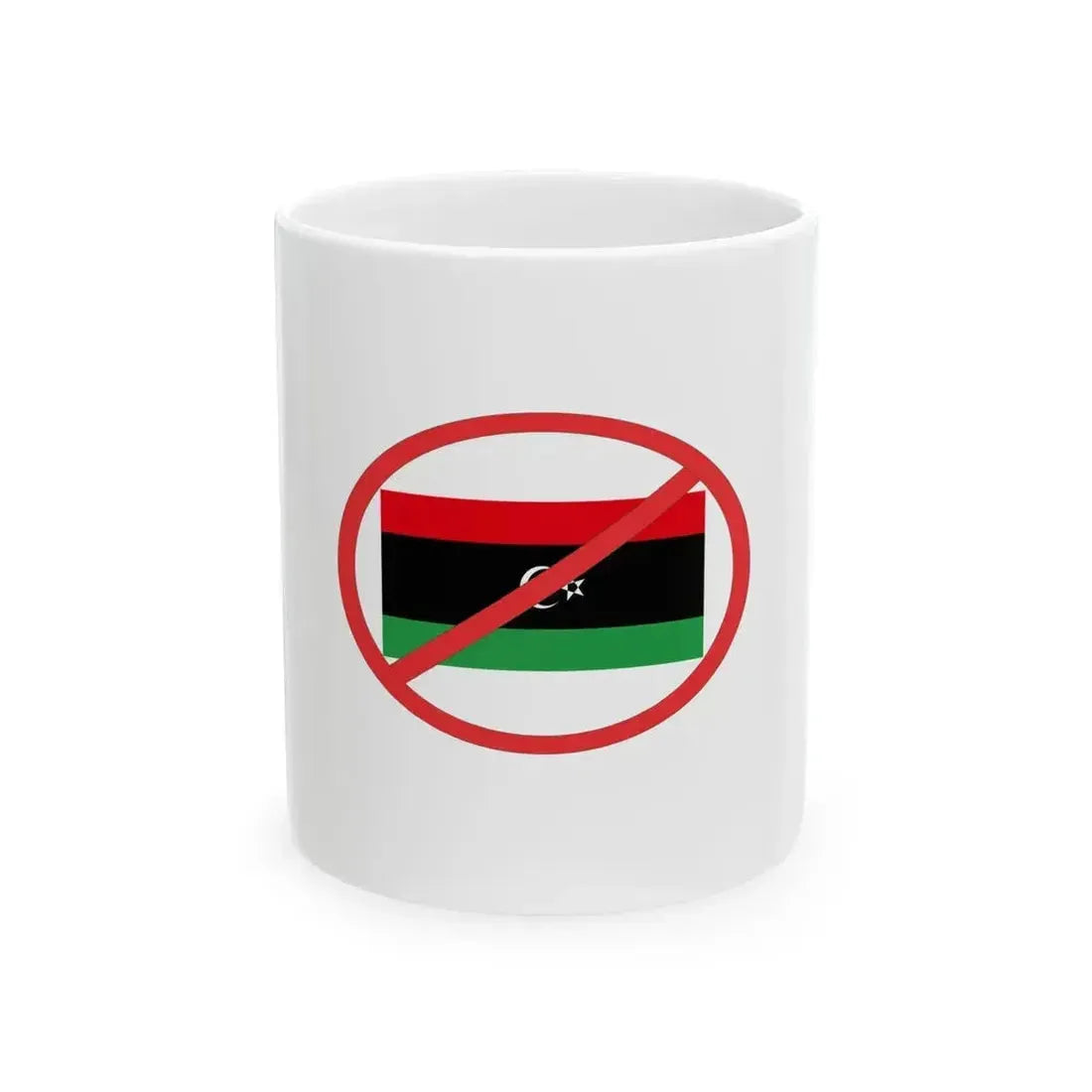 Anti NTC flag (Libya) White Coffee Mug 11oz - Go Mug Yourself