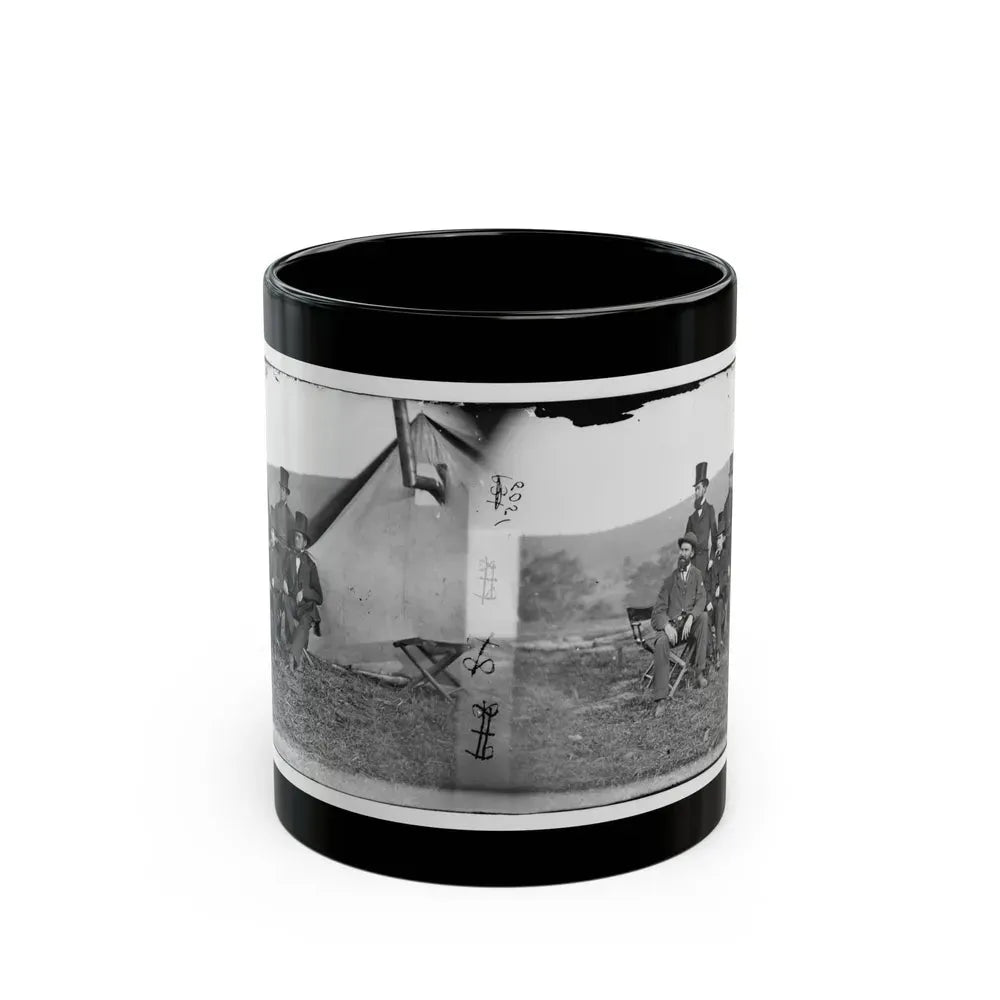 Antietam, Maryland. Allan Pinkerton And Visitors From Washington (U.S. Civil War) Black Coffee Mug 11oz - Go Mug Yourself