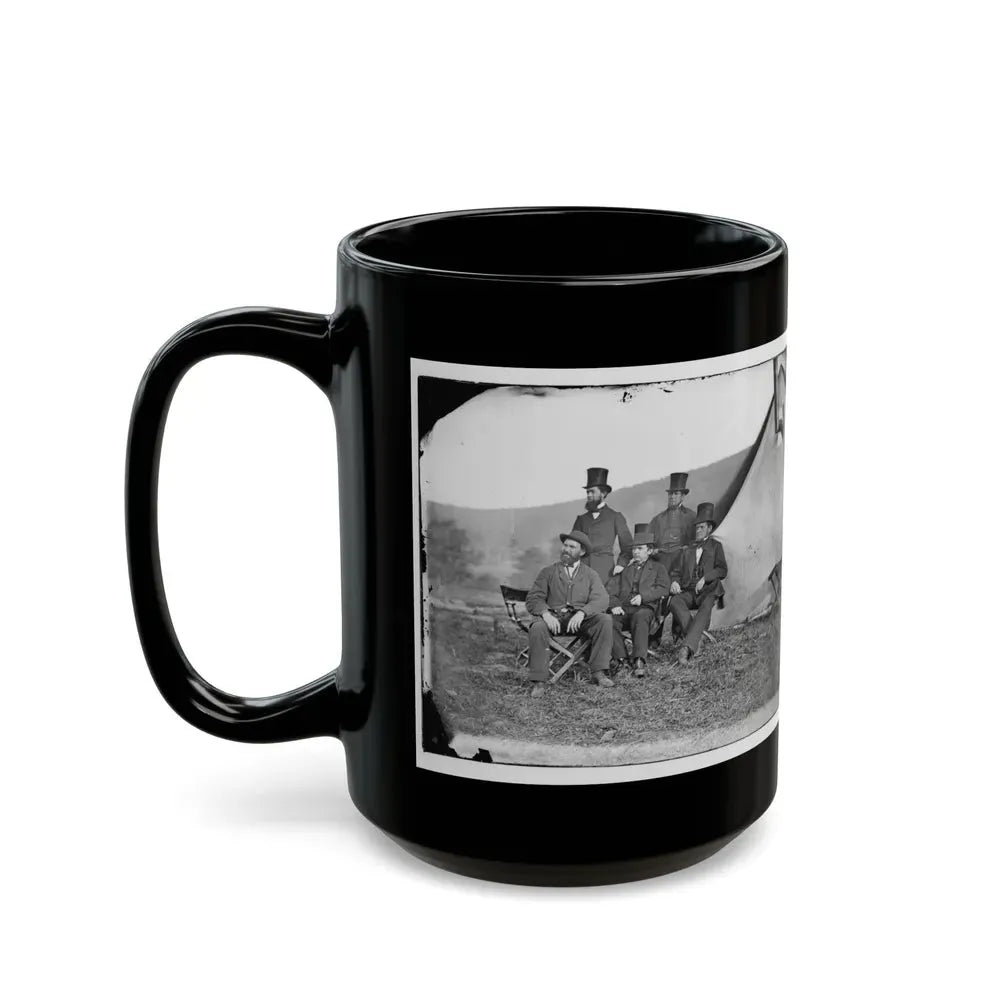 Antietam, Maryland. Allan Pinkerton And Visitors From Washington (U.S. Civil War) Black Coffee Mug - Go Mug Yourself