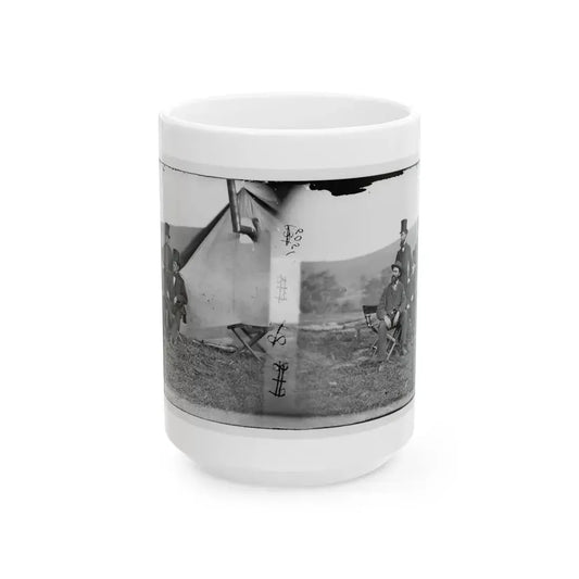 Antietam, Maryland. Allan Pinkerton And Visitors From Washington (U.S. Civil War) White Coffee Mug 15oz - Go Mug Yourself
