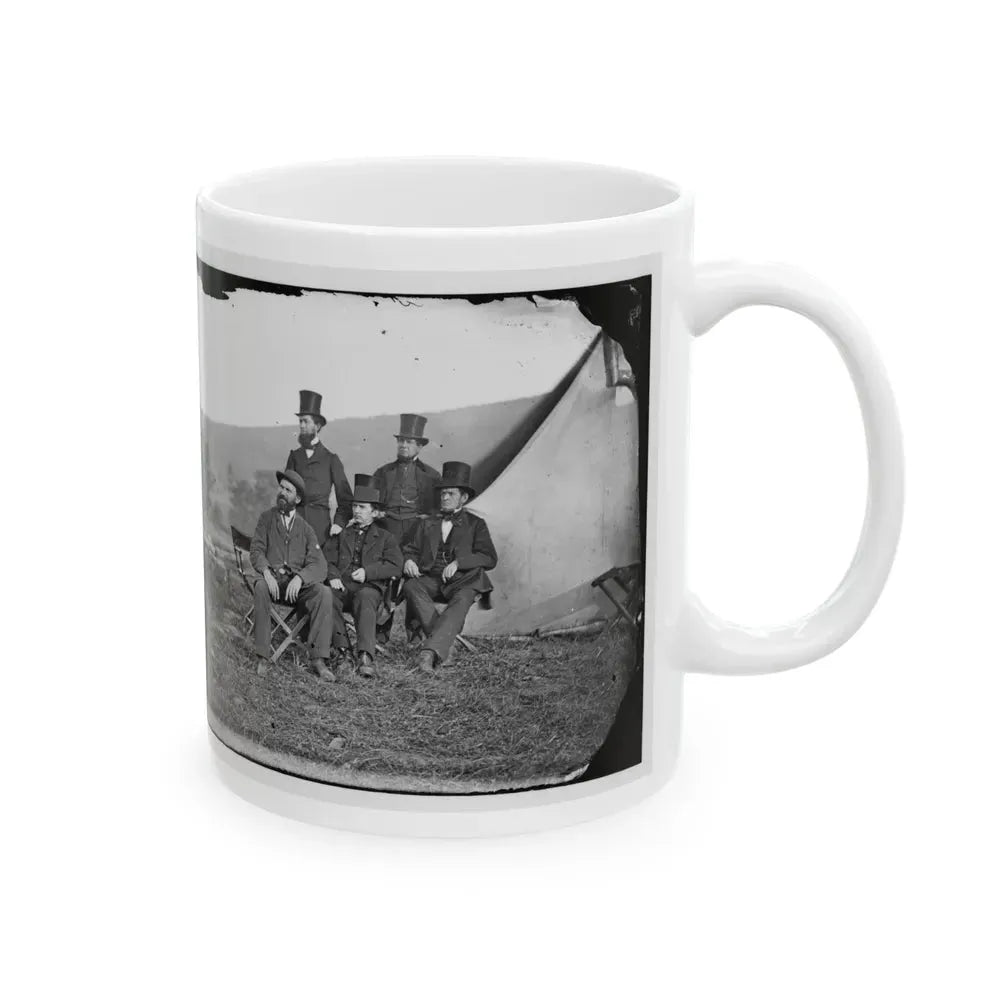 Antietam, Maryland. Allan Pinkerton And Visitors From Washington (U.S. Civil War) White Coffee Mug - Go Mug Yourself