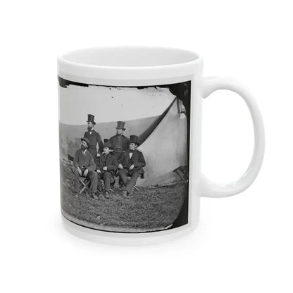 Antietam, Maryland. Allan Pinkerton And Visitors From Washington (U.S. Civil War) White Coffee Mug - Go Mug Yourself