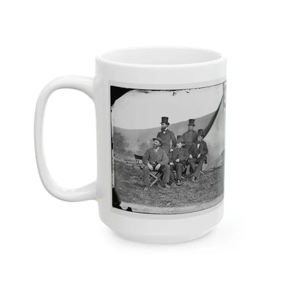 Antietam, Maryland. Allan Pinkerton And Visitors From Washington (U.S. Civil War) White Coffee Mug - Go Mug Yourself