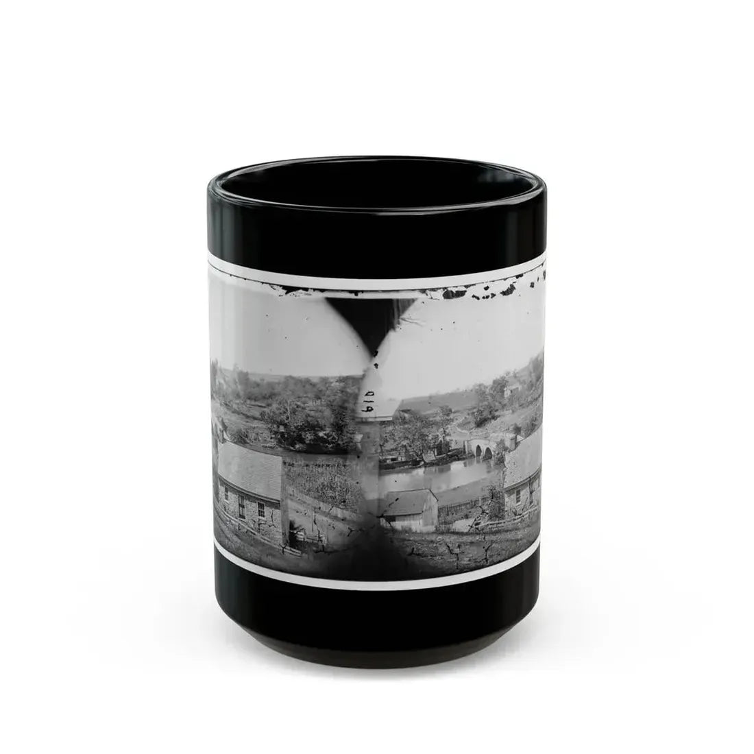 Antietam, Maryland. Antietam Bridge, Eastern View (U.S. Civil War) Black Coffee Mug 15oz - Go Mug Yourself