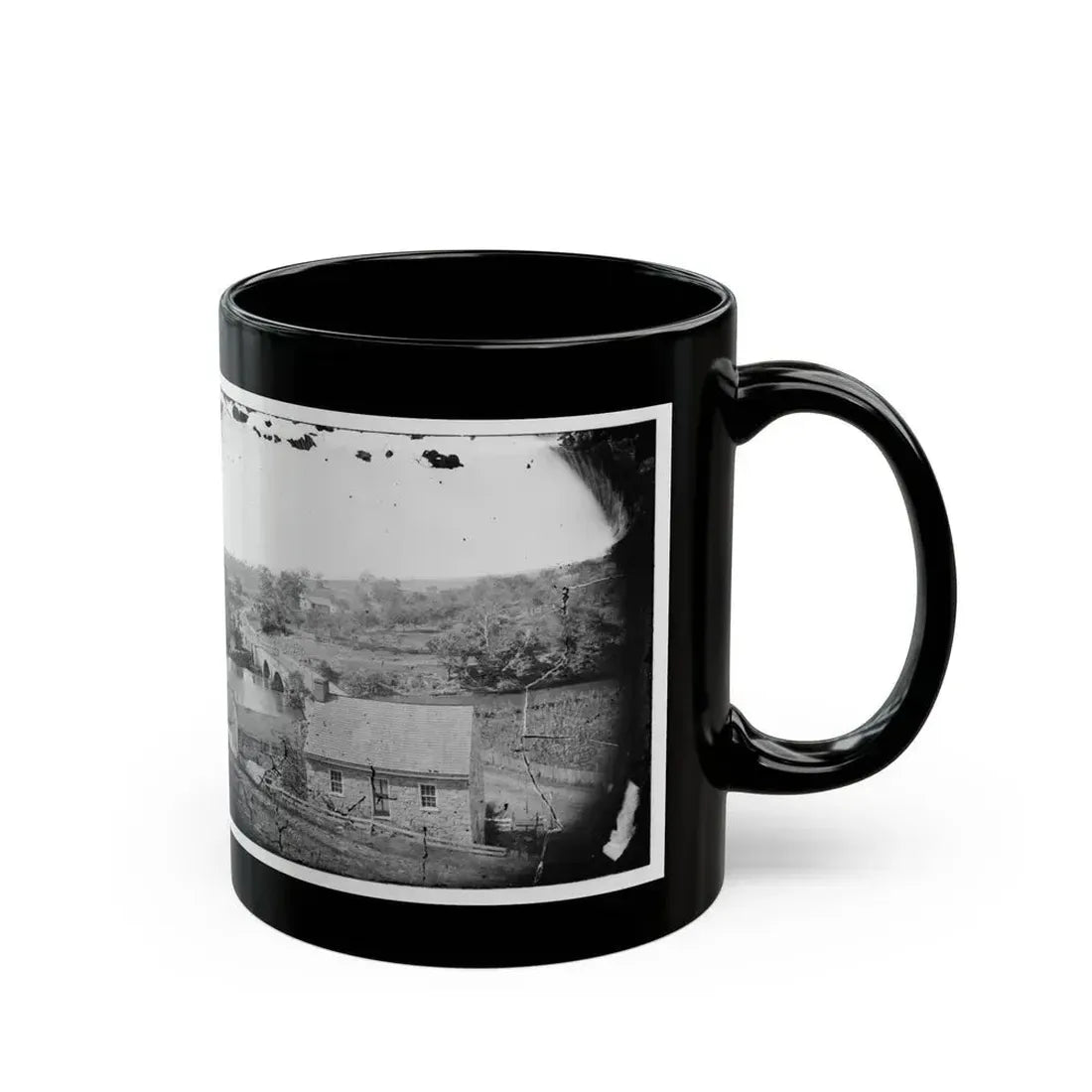 Antietam, Maryland. Antietam Bridge, Eastern View (U.S. Civil War) Black Coffee Mug - Go Mug Yourself