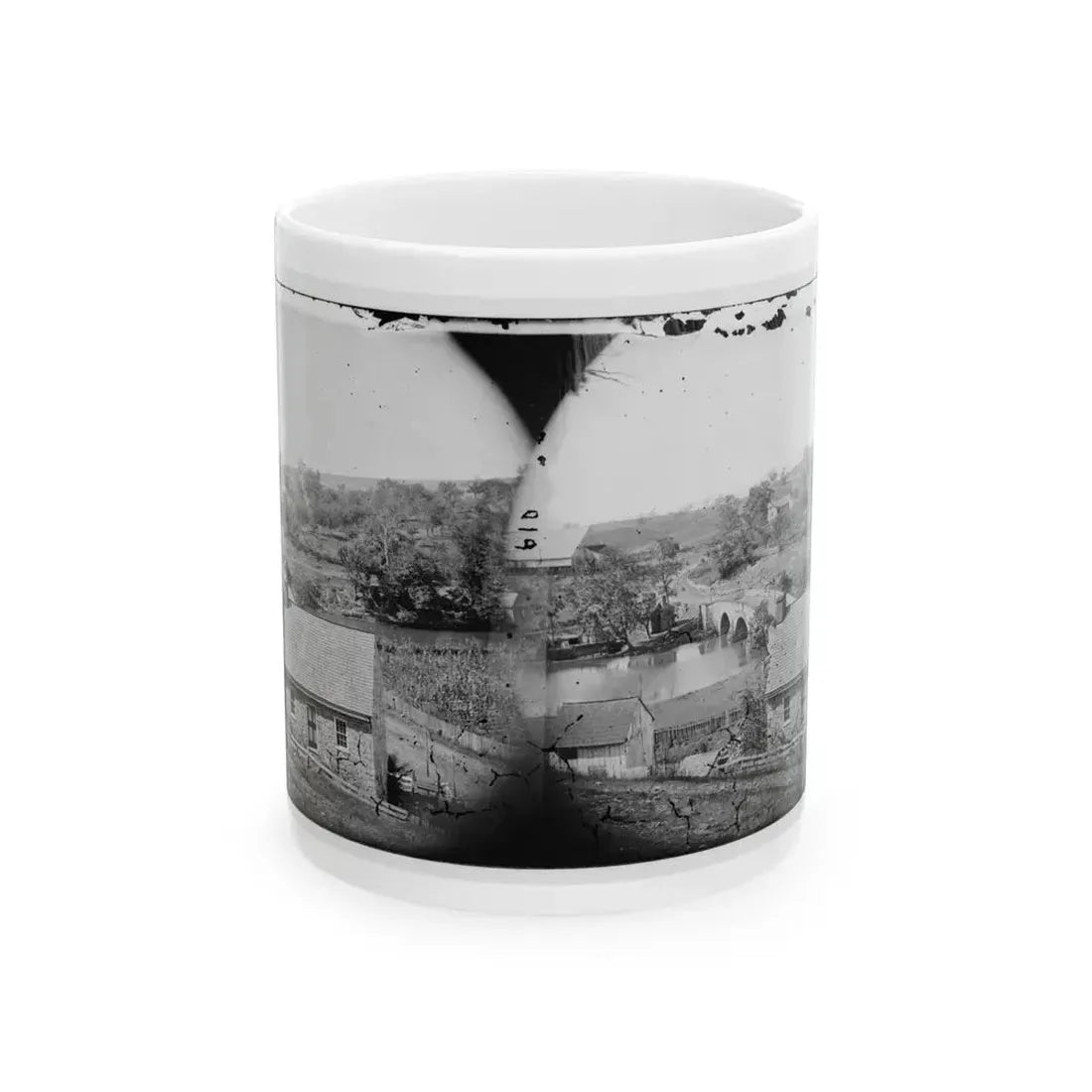 Antietam, Maryland. Antietam Bridge, Eastern View (U.S. Civil War) White Coffee Mug 11oz - Go Mug Yourself