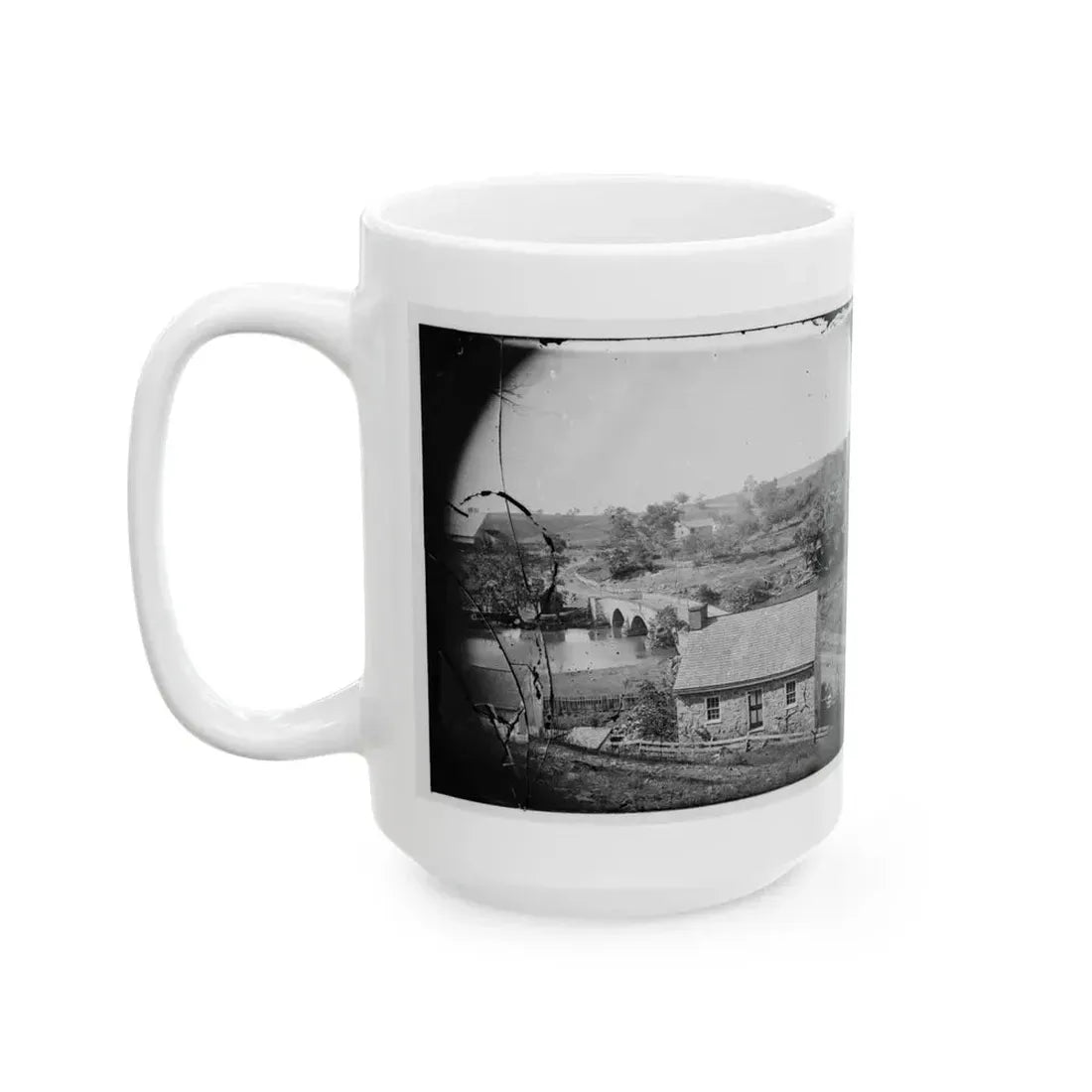 Antietam, Maryland. Antietam Bridge, Eastern View (U.S. Civil War) White Coffee Mug - Go Mug Yourself