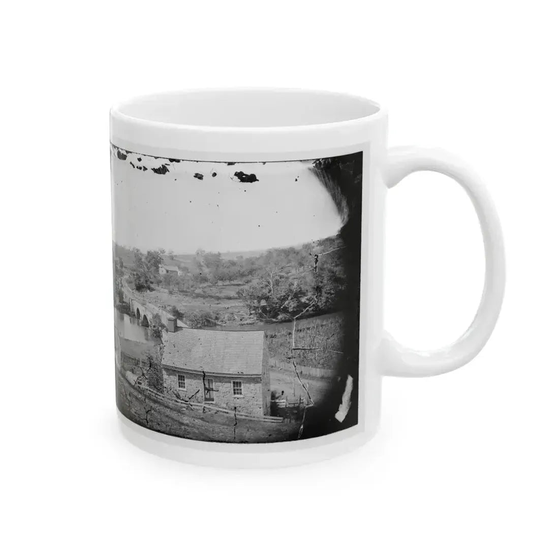 Antietam, Maryland. Antietam Bridge, Eastern View (U.S. Civil War) White Coffee Mug - Go Mug Yourself