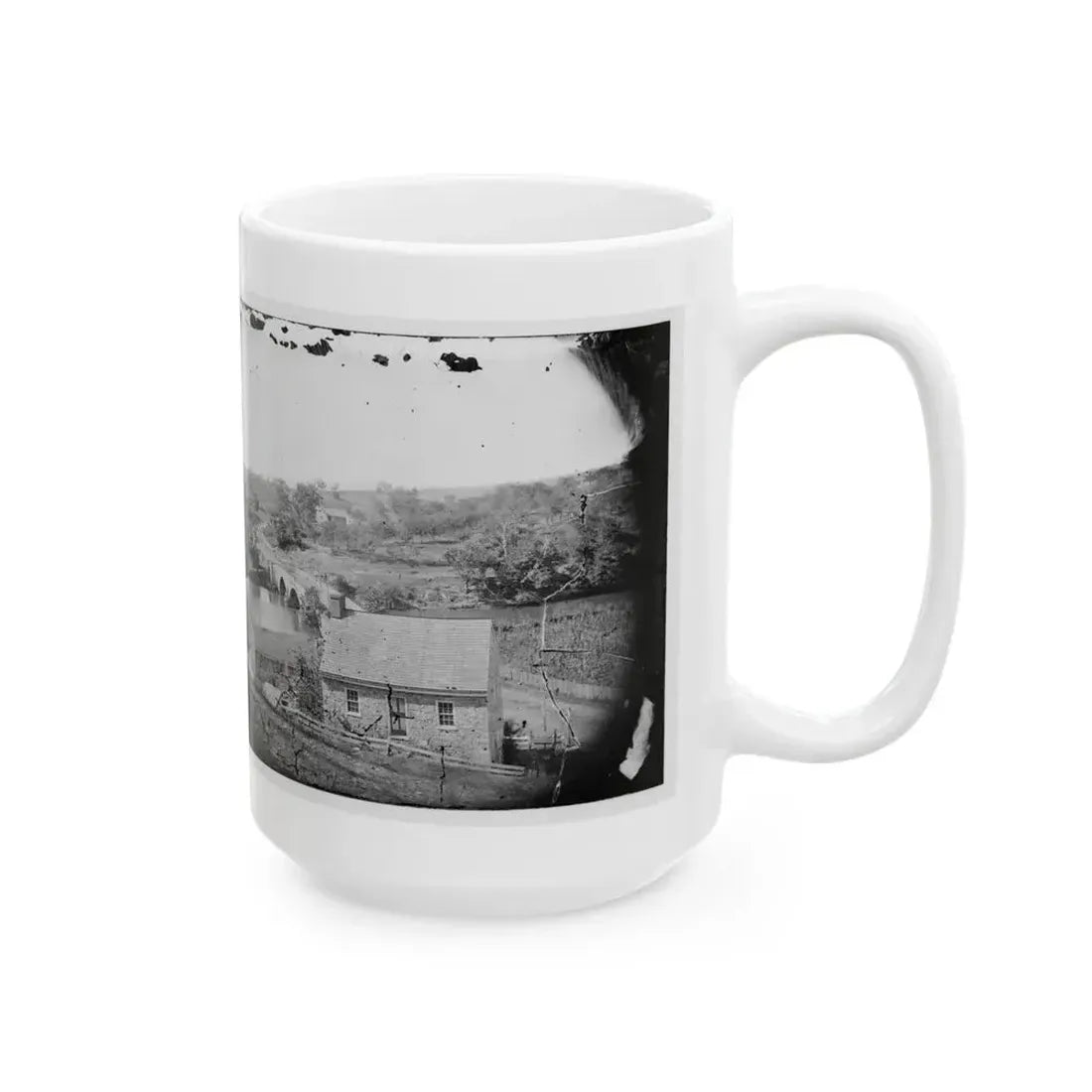 Antietam, Maryland. Antietam Bridge, Eastern View (U.S. Civil War) White Coffee Mug - Go Mug Yourself