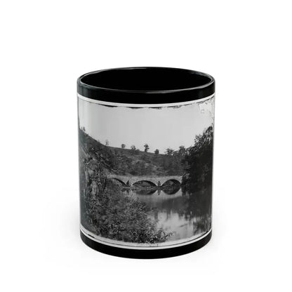 Antietam, Maryland. Antietam Bridge, Looking Down Stream (U.S. Civil War) Black Coffee Mug 11oz - Go Mug Yourself