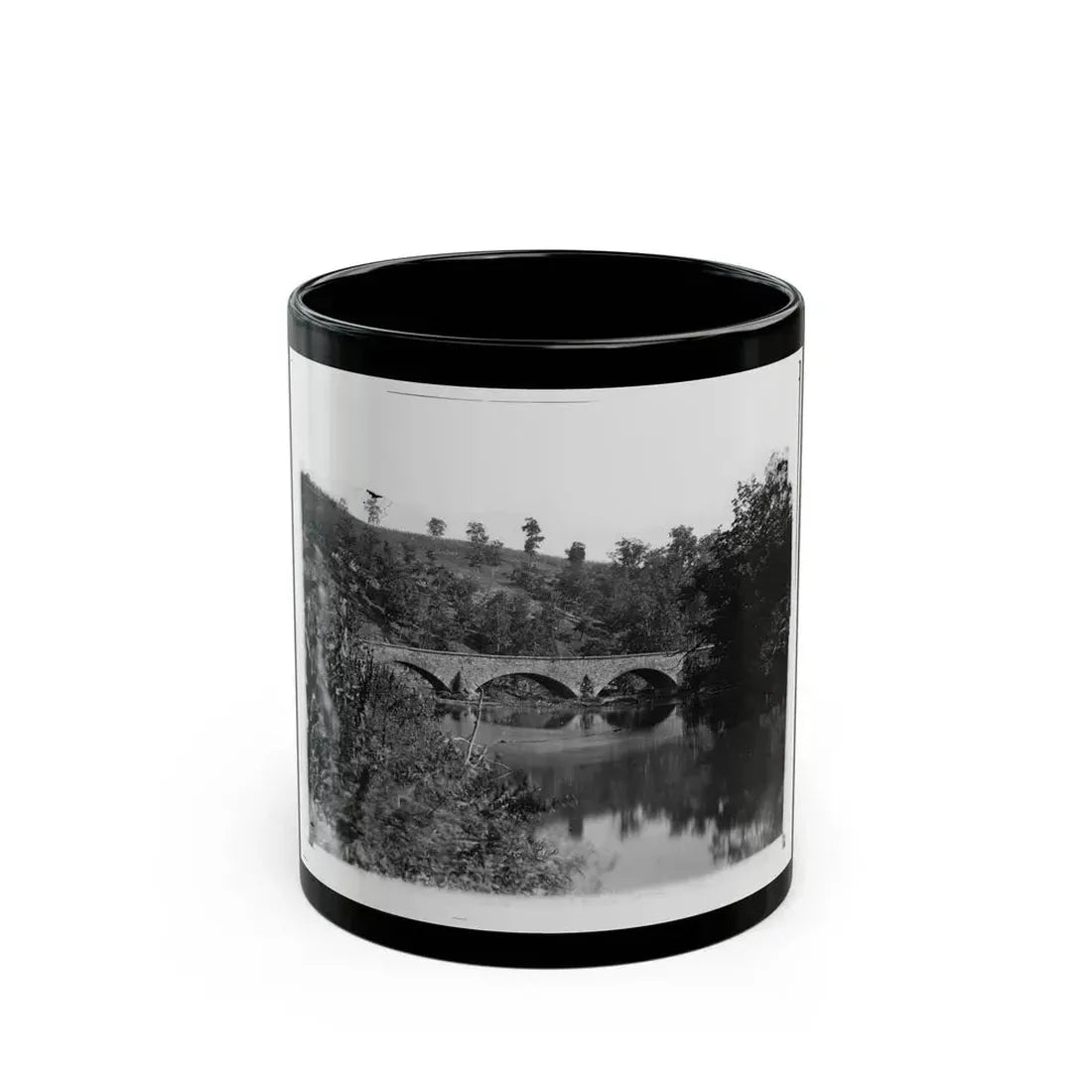 Antietam, Maryland. Antietam Bridge Looking Down Stream (U.S. Civil War) Black Coffee Mug 11oz - Go Mug Yourself